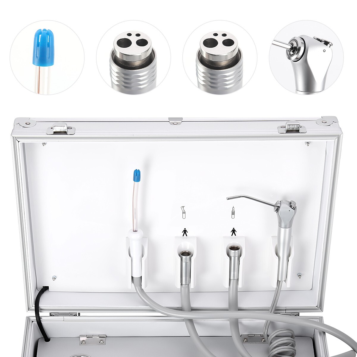 Portable Dental Mobile Delivery Unit System Air Compressor 4 Holes/Implant Motor