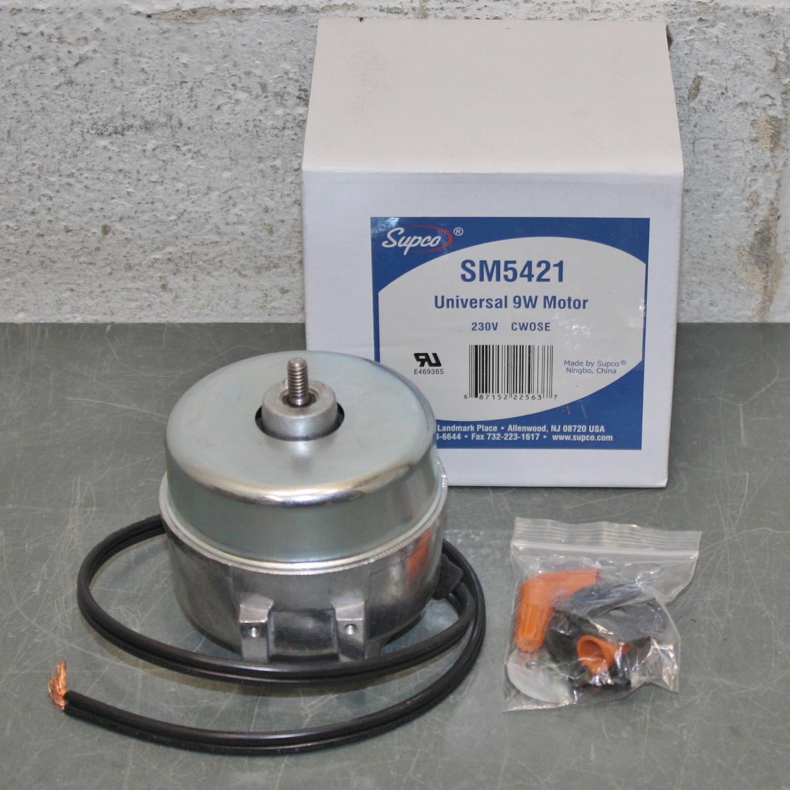 (6) Supco Unit Bearing Electric Motor SM5421, 1/4″ Threaded Shaft, 230V 1550 rpm