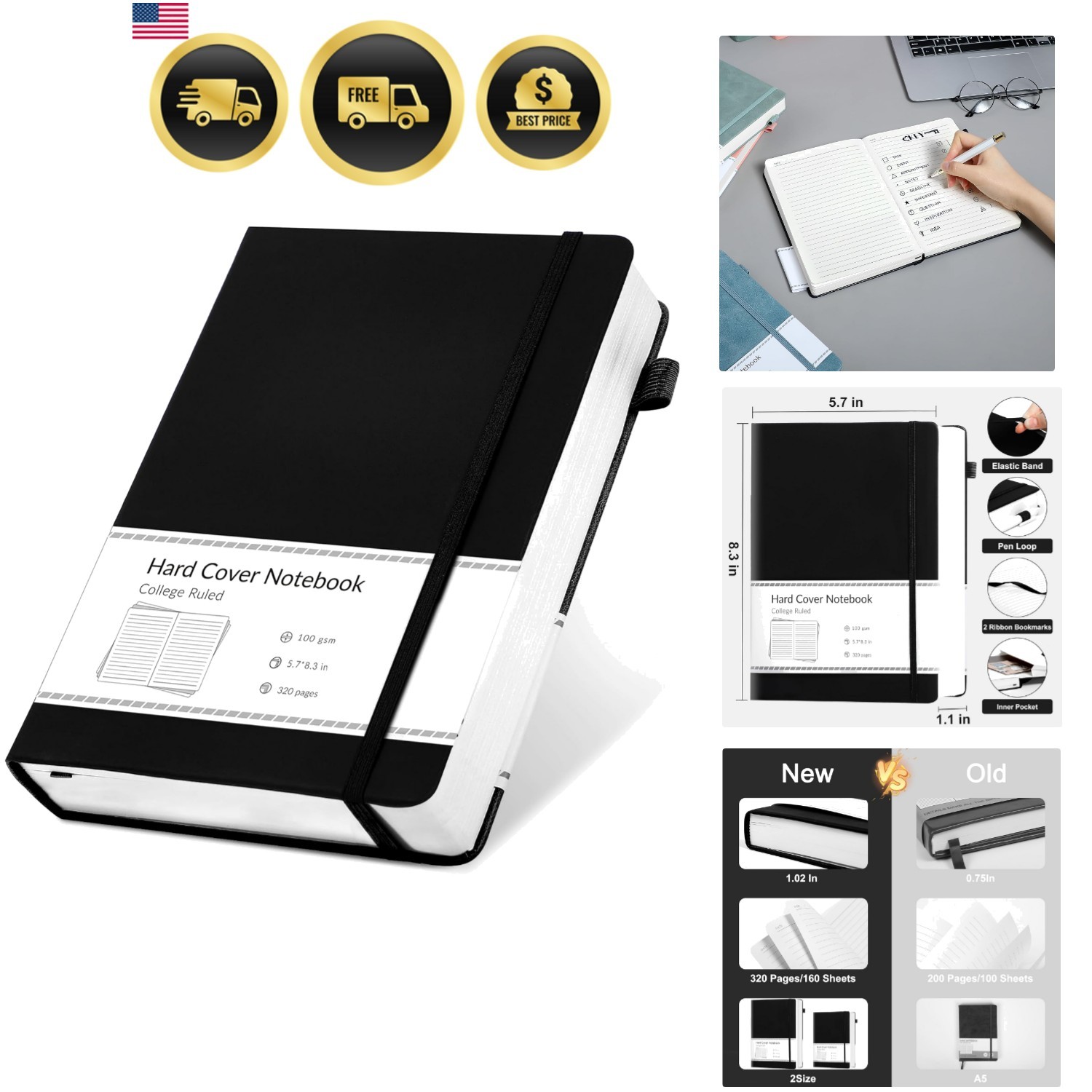 Journal Notebook for Men Women 320 Pages Journaling Notebooks Leather Journal…