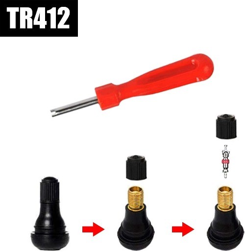 6-Piece Tire Valve Stem Tool Puller and Installer Kit with Snap Color: Style B