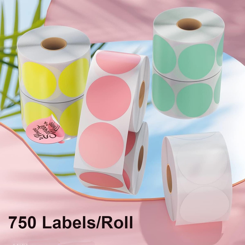 2″ Round Direct Thermal Labels Circle Thank You Sticker Self-Adhesive – 750/Roll