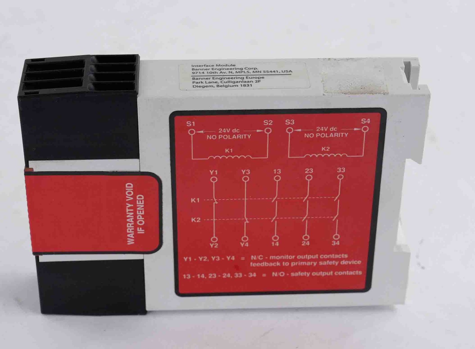 Banner IM-T-9A IM-T-11A Interface Safety Relay Module 24VDC 6A 100mA 20ms