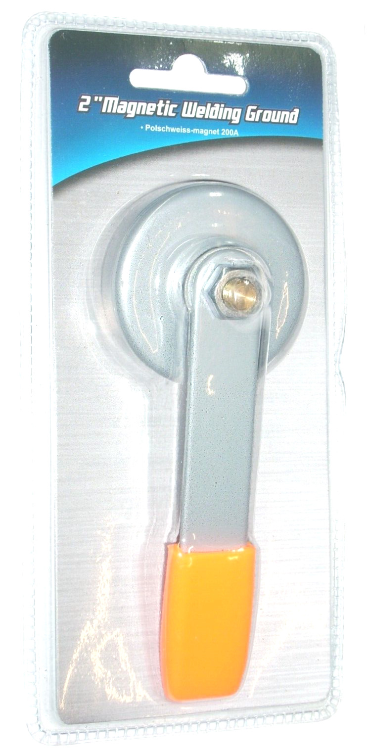 2″ Magnetic Welding Ground Clamp w Lift Handle 200A Capacity 1/2″ Stud Bolt Gray