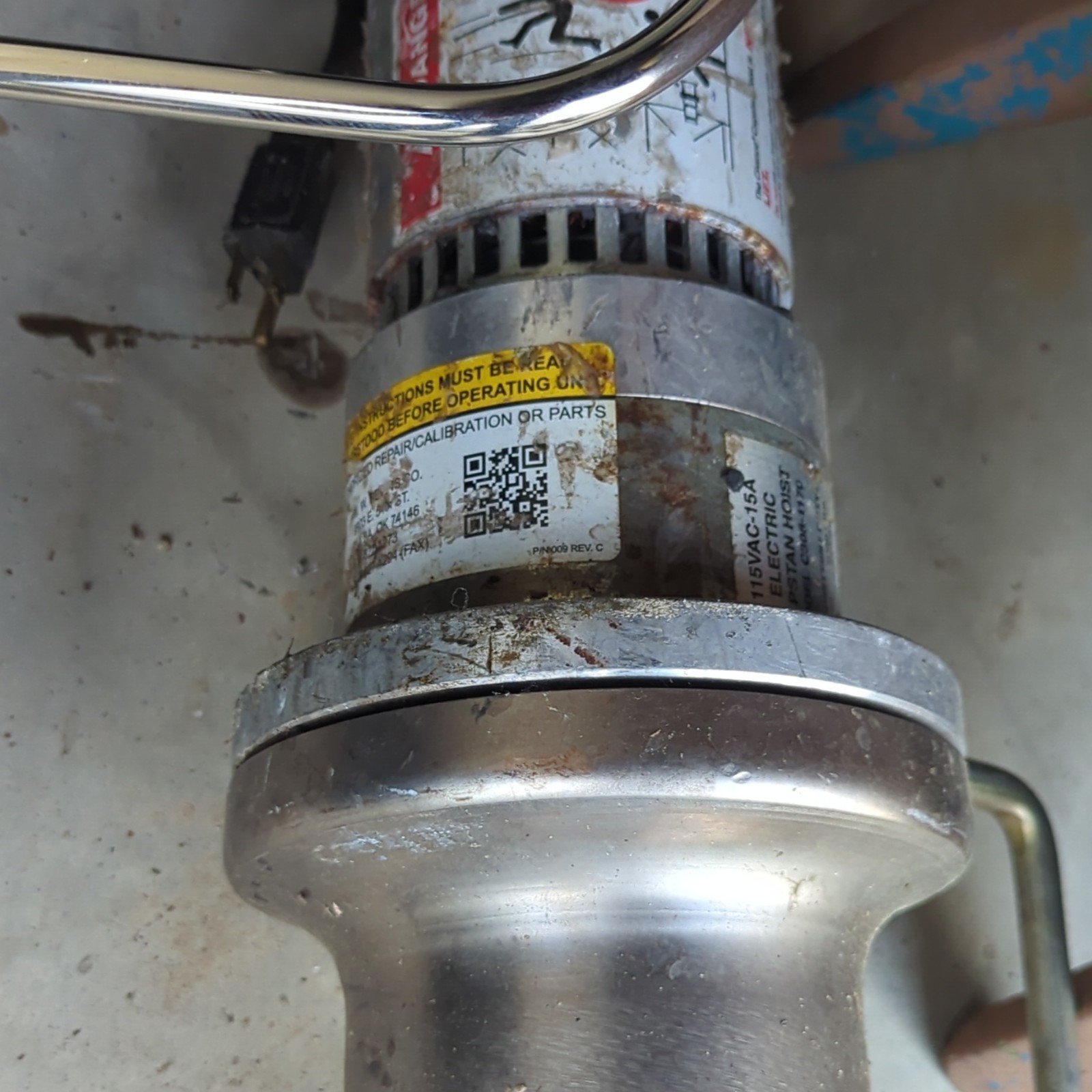 Electric Capstan Hoist 115VAC 15A Model C308-1170 1000 lbs 450 kgs