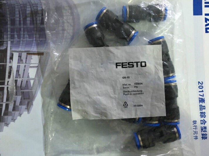 1Bag/10pcs Festo QS-10 153034 Quick Connector QS10 New Free Shipping #G