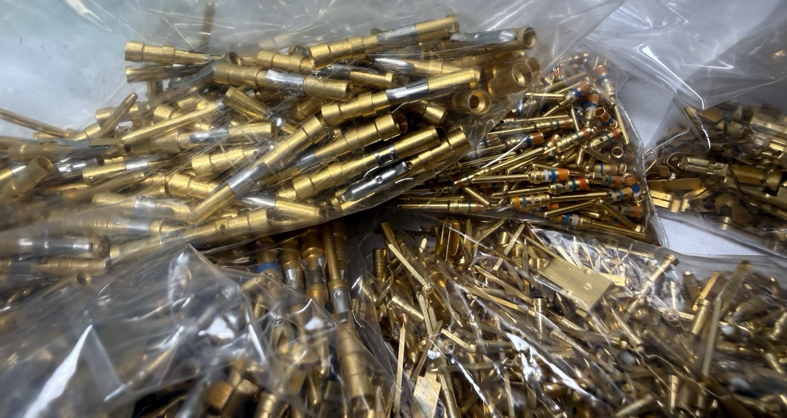 1100 Grams Of Gold-Plated Pin Contacts for Scrap Gold Recovery