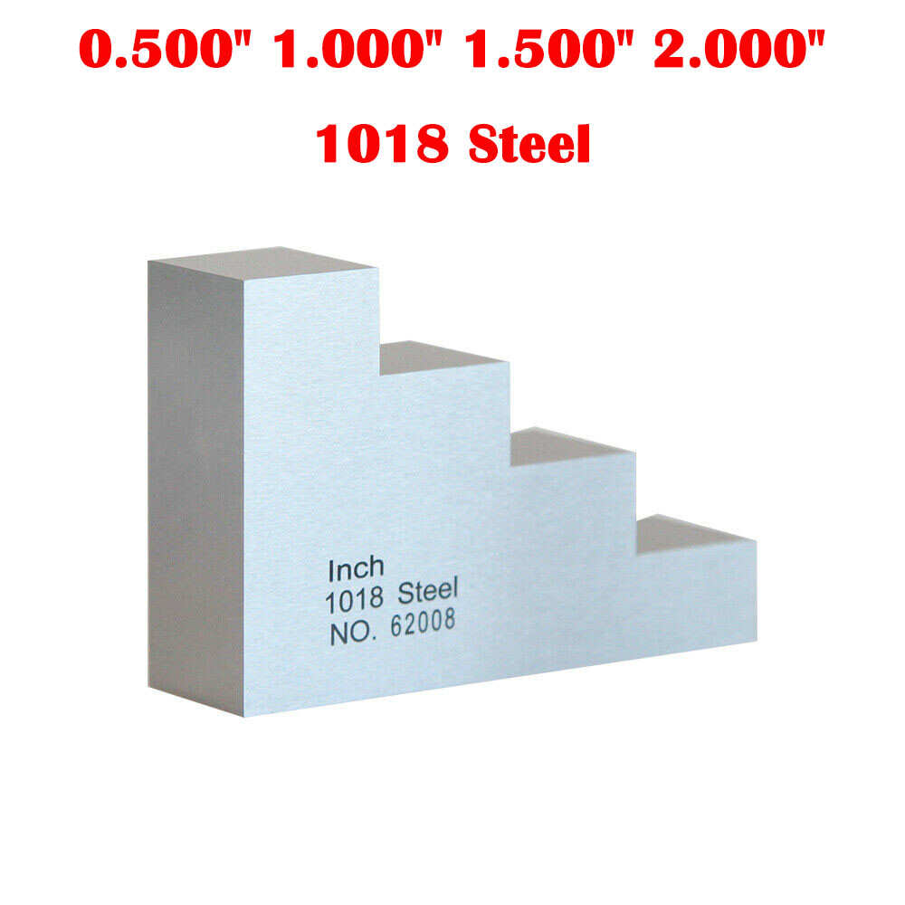 0.500″ 1.000″ 1.500″ 2.000″ Thickness Gauge Calibration Test Block 1018 Steel