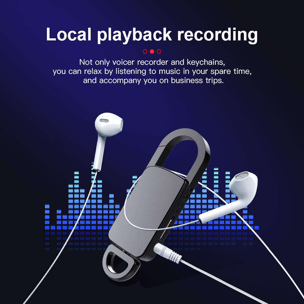Mini Hidden Audio Recorder Voice Activated Listening Device Keychain MP3 Player