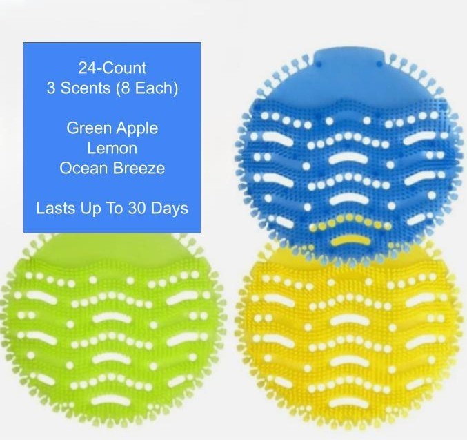 24-Pack Urinal Screen Deodorizer Anti-Splash Mat Variety Pack