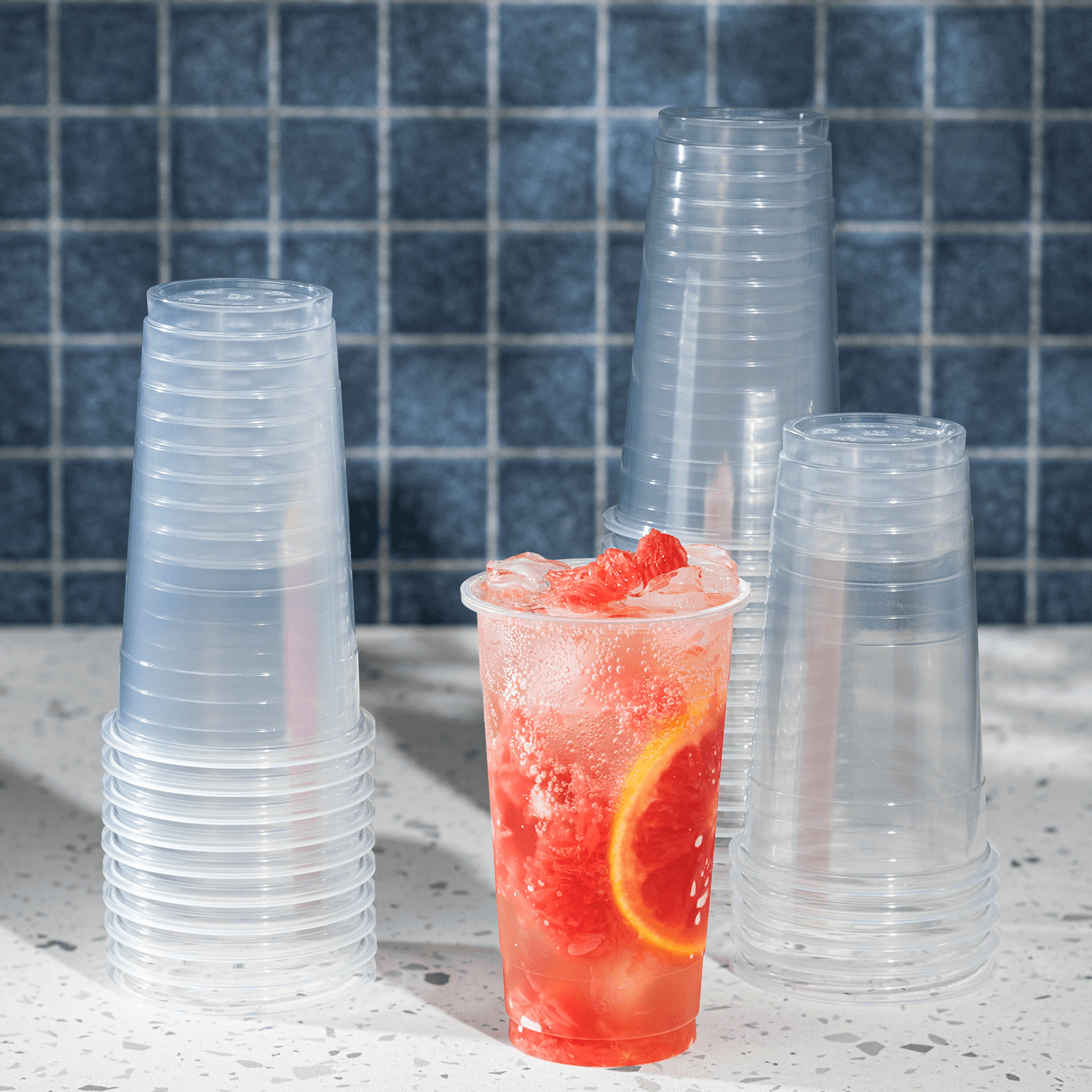 Karat 24oz PP Plastic U-Rim Cold Cups (95mm) – 1,000 ct, C1012 (Karat)