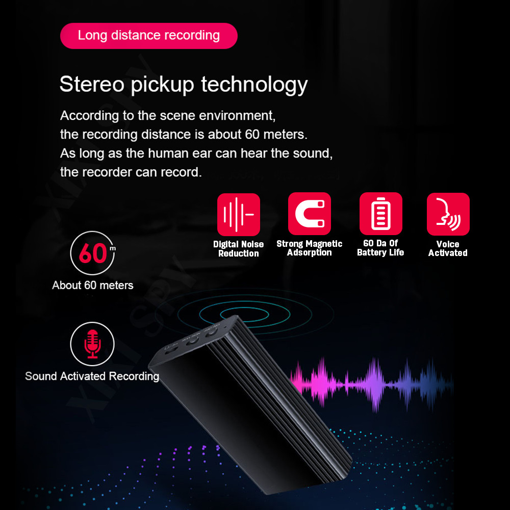 Mini Spy Hidden Voice Activated Recorder Digital Audio Magnetic Recording Device