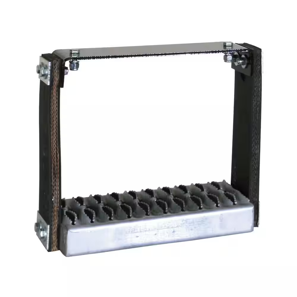 12 In. X 11 In. Flexible Rubber Step with Galvanized Steel Diamond Deck-Span Tre