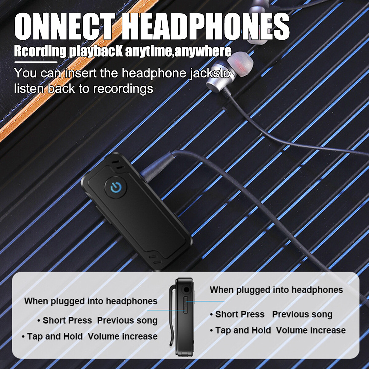 MP3 Digital Hidden Voice Recorder Spy Mini Clip-On Audio Activated Dictaphone US