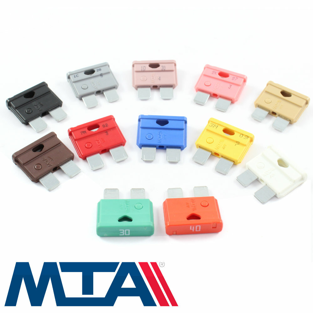 MTA Branded Standard Blade Fuses – Top Quality 12v / 24v 1 AMP – 40 AMP