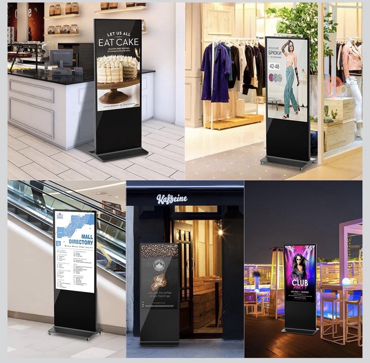 43 in Digital Signage Floor Standing 4K Digital Signage Kiosk Touch Screen