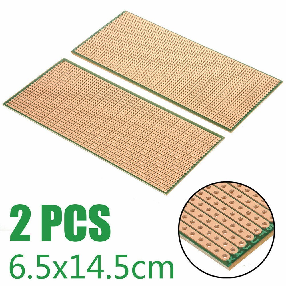 2Pcs Stripboard Veroboard 6.5×14.5cm Uncut PCB Platine Single Side Circuit Board