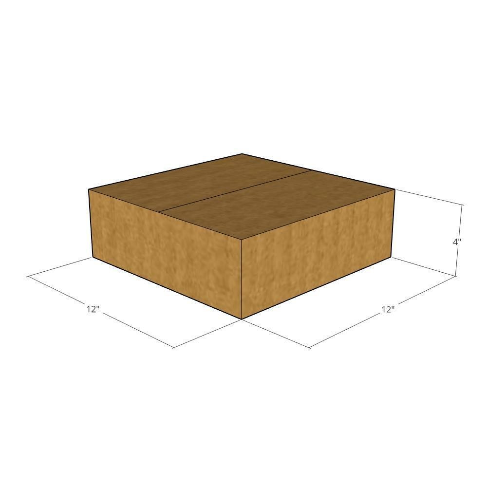 5 12x12x4 Kraft Brown Corrugated Shipping Boxes 32 ECT Single-Wall New