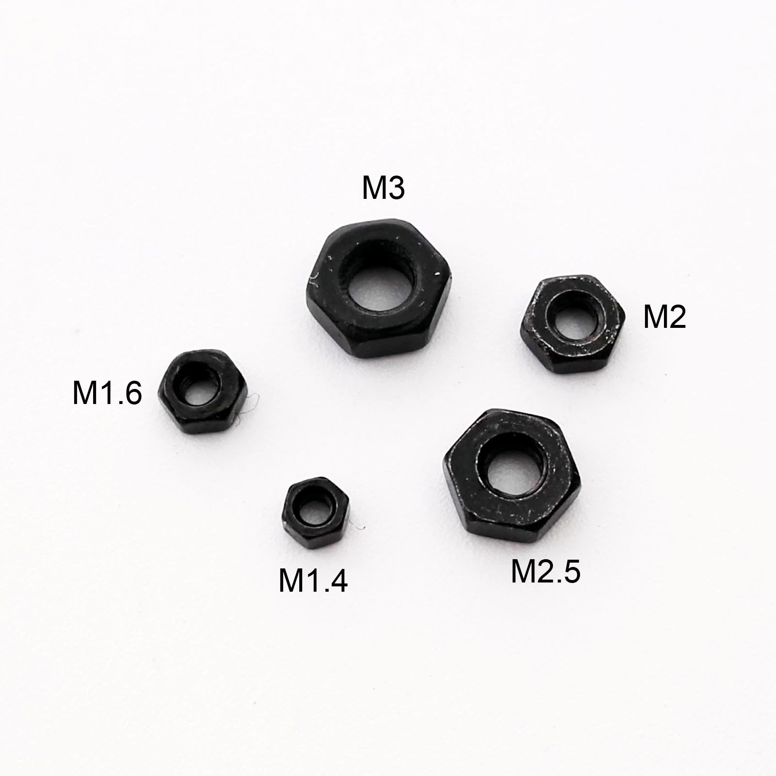 Mini Micro Black Metric Threaded Flat Pan Round Phillips Head Screw Bolt M1.4-M3