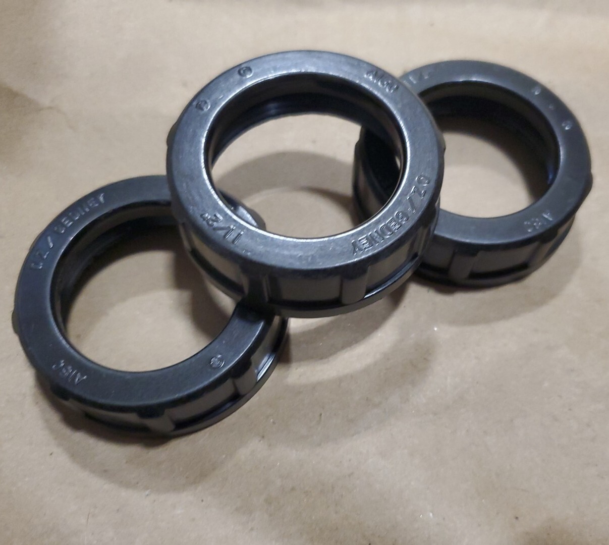 (3) O-Z/Gedney A-150 Conduit Bushing, Insulating, Phenolic, Black, 1.5IN Lot