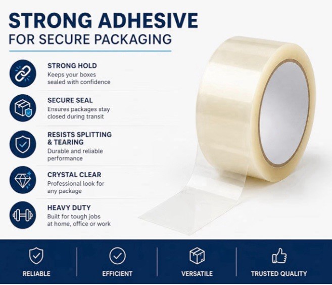 Heavy Duty Clear Packing Tape 10 Pack 1.88” x 120 ft Strong Shipping Box Sealing