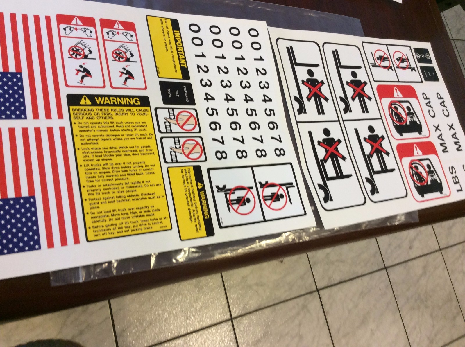 NEW Forklift Safety Decal KIT SY1711 Forklift OSHA Compliant kit