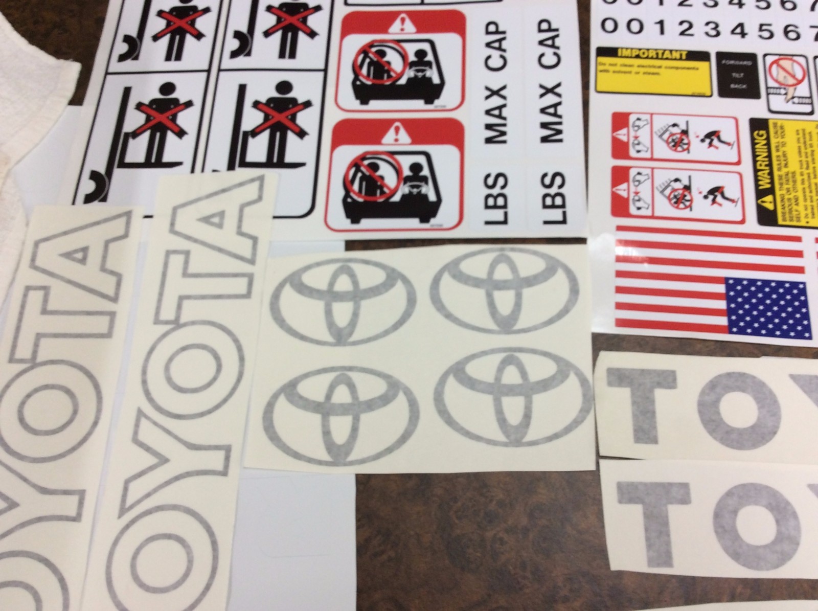 Forklift Decal Complete Toyota forklift decal kit with safety decals