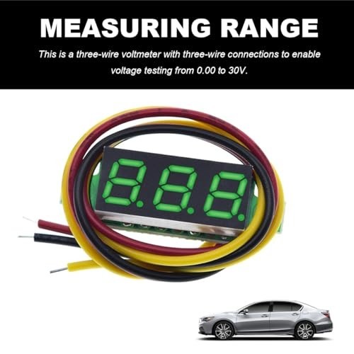 5 PCS Mini Digital Voltage Meter, DC 0~30V Three-Wire Digital Voltmeter Gauge Te