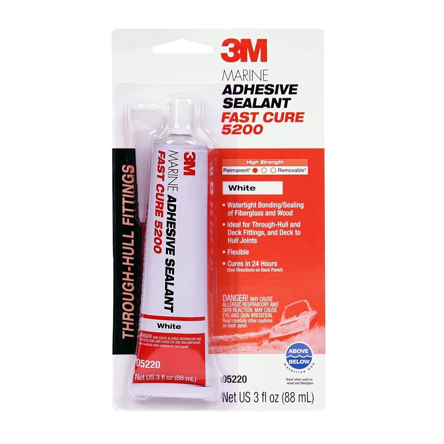 3M Marine Adhesive Sealant Fast Cure 5200 (05220) Permanent Bonding and…