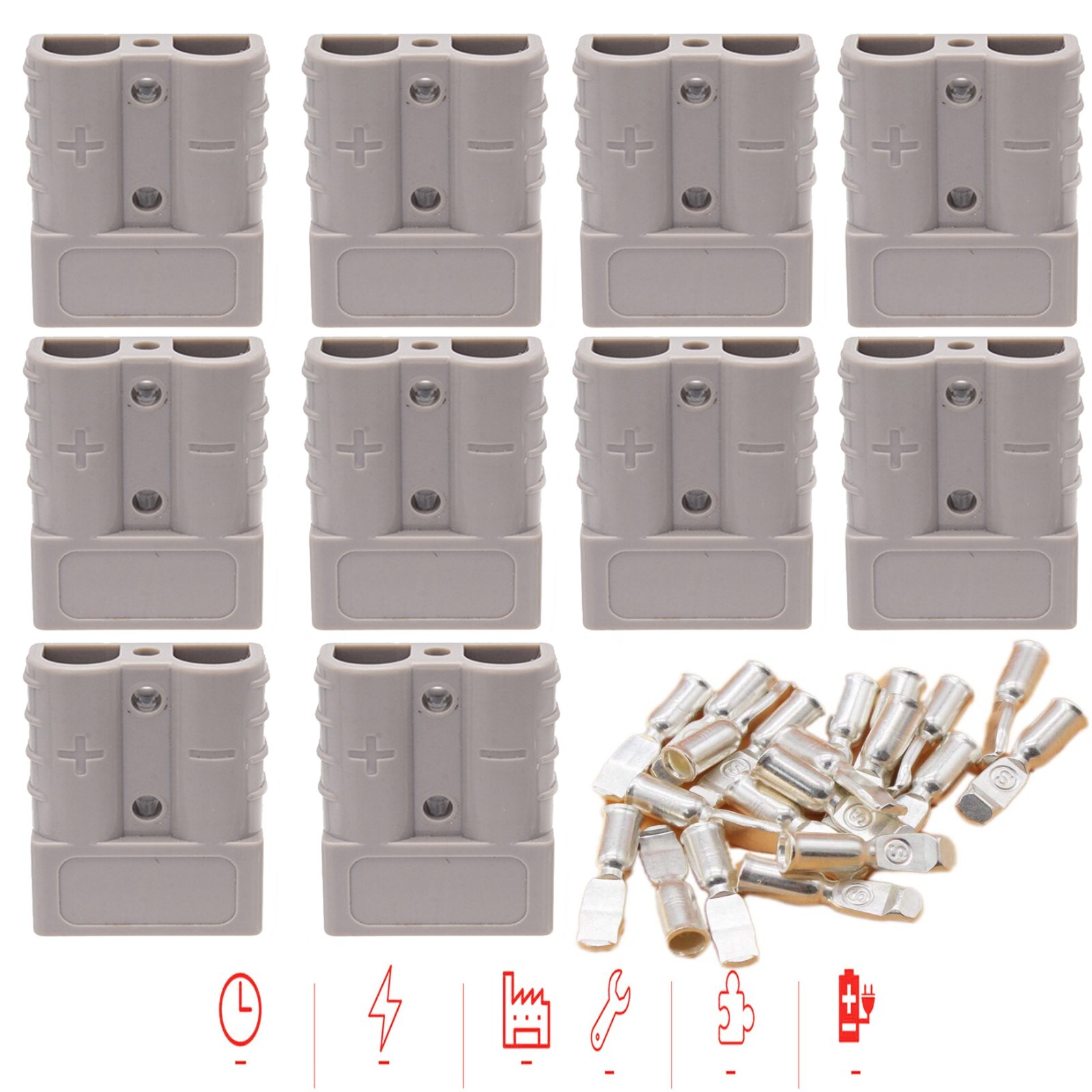 ⭐10Pack For Anderson Style Plug Connectors DC Power 50 AMP 600V 6AWG⭐⭐⭐