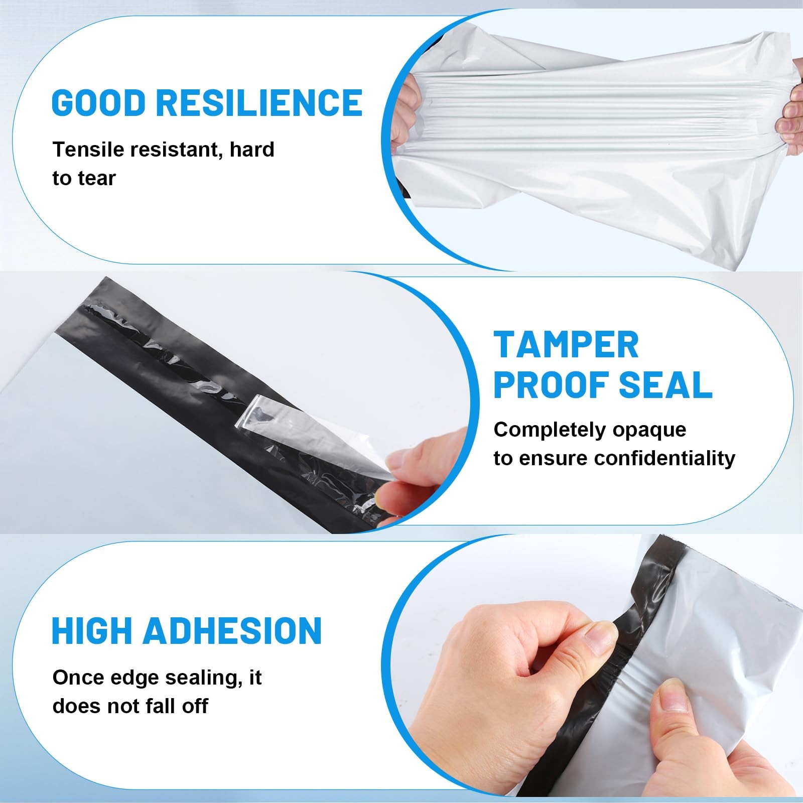 Poly Mailers 10×13 Inch 50 Pcs, Large Shipping Bags for Clothing, Waterproof