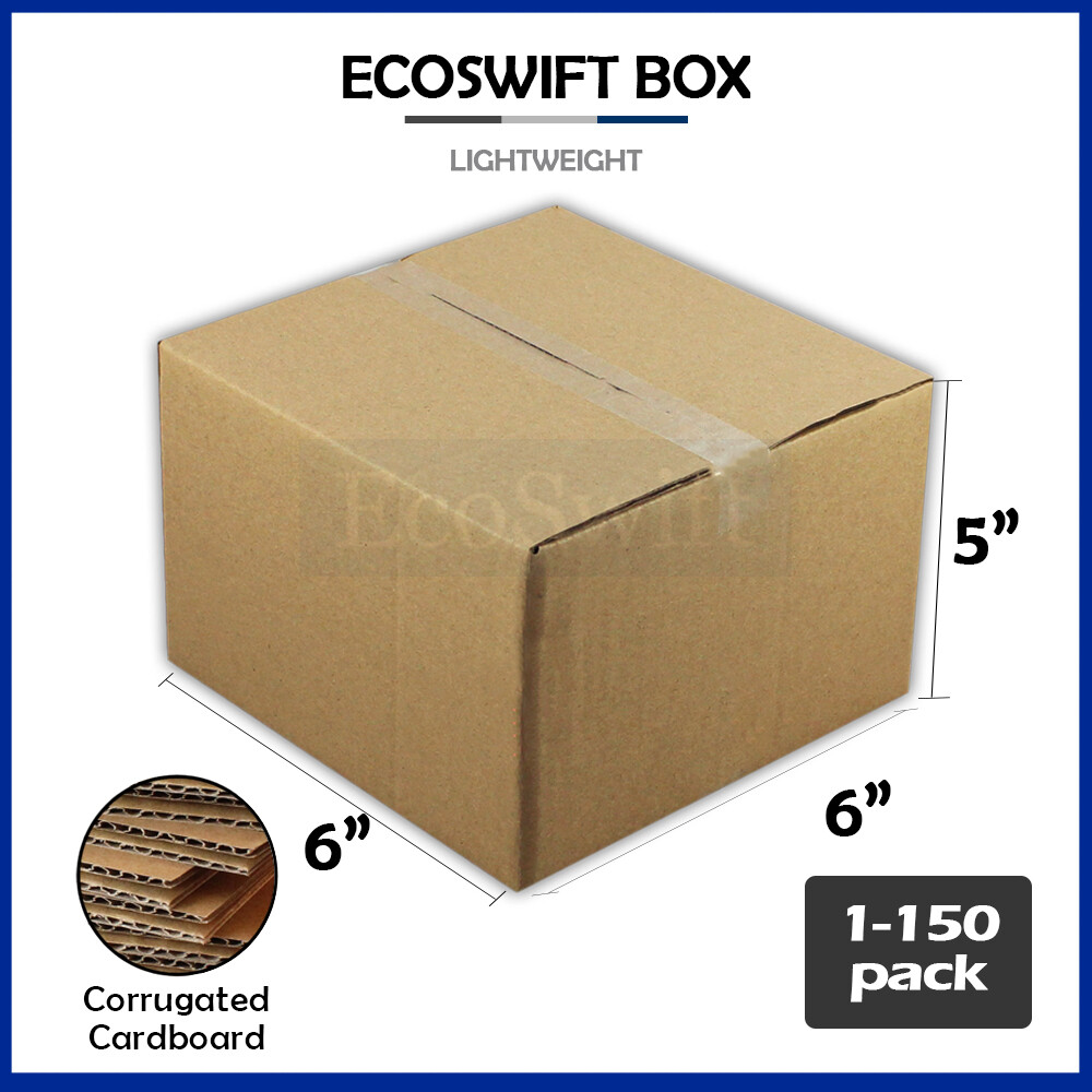 1-150 6x6x5 «EcoSwift» Cardboard Packing Mailing Shipping Corrugated Box Cartons