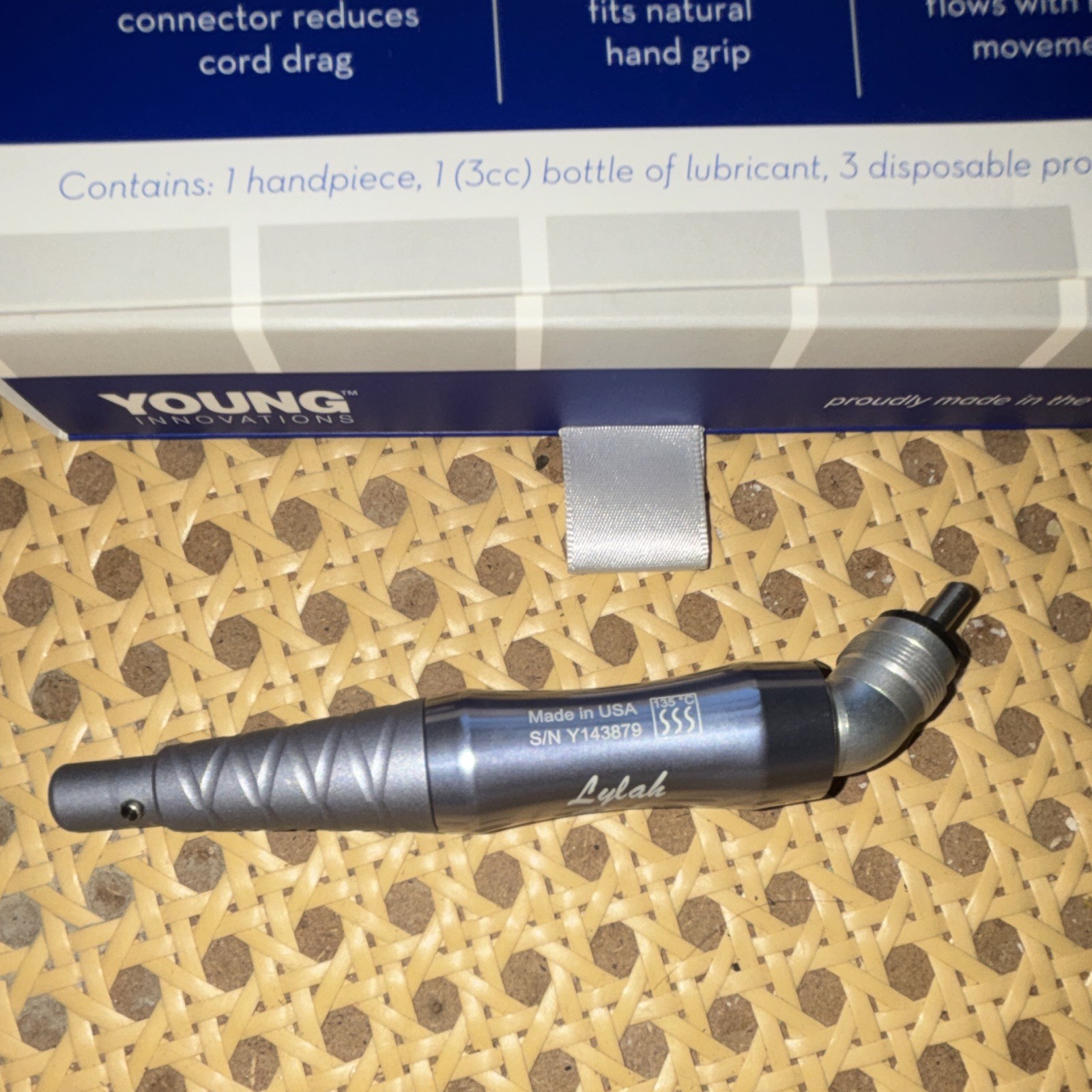 Young 410001 Low Speed Contra Angle Handpiece Manual Chuck 4-Hole Midwest