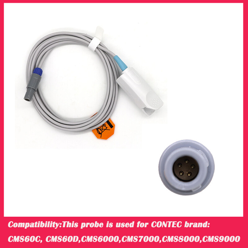 Adult Finger Clip SpO2 Sensor Blood Oxygen Probe Fit For Nihon KohdenCMS60C 5Pin