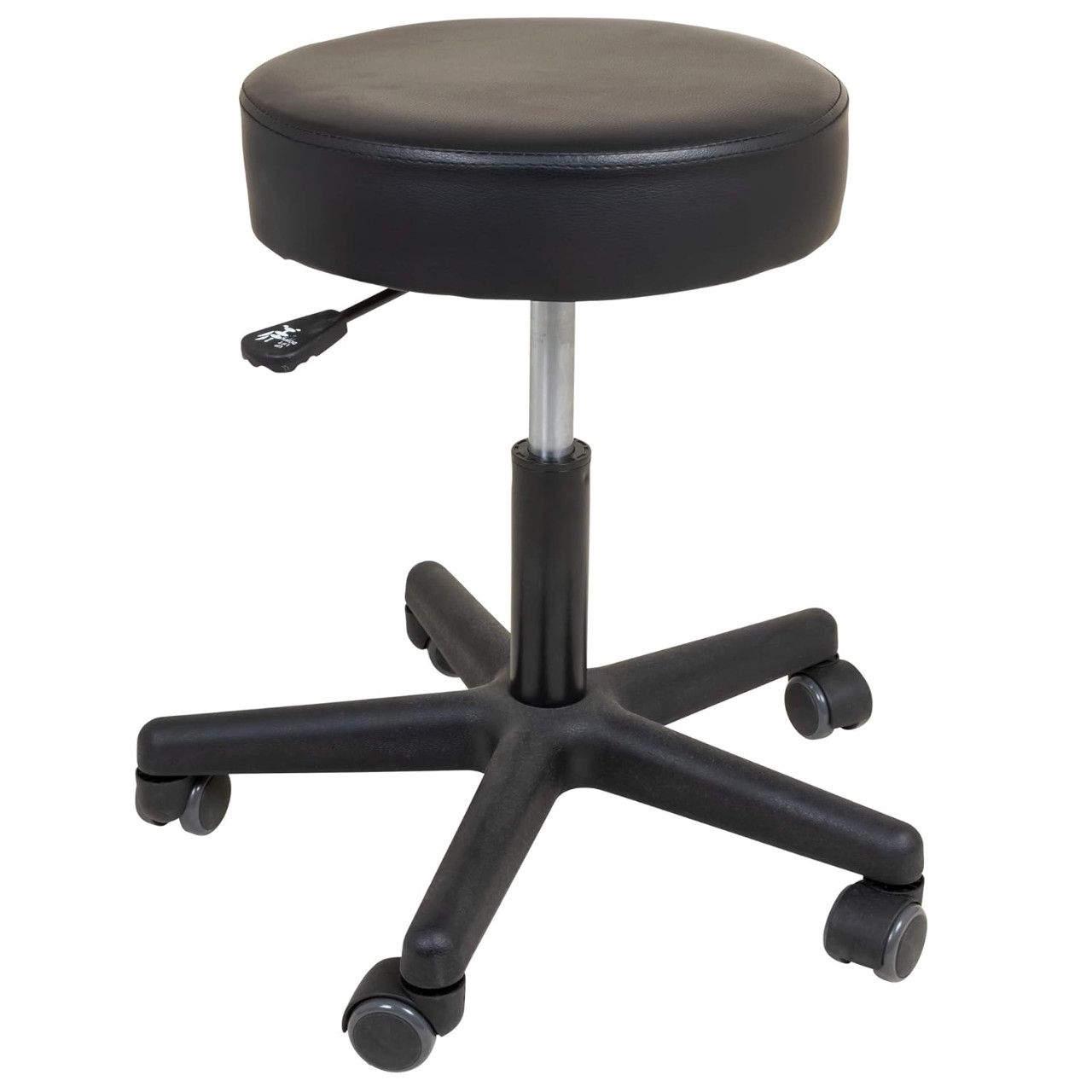 Roscoe Medical Pneumatic Exam Stool, Rolling, Adjustable Height, Black (SS7677)