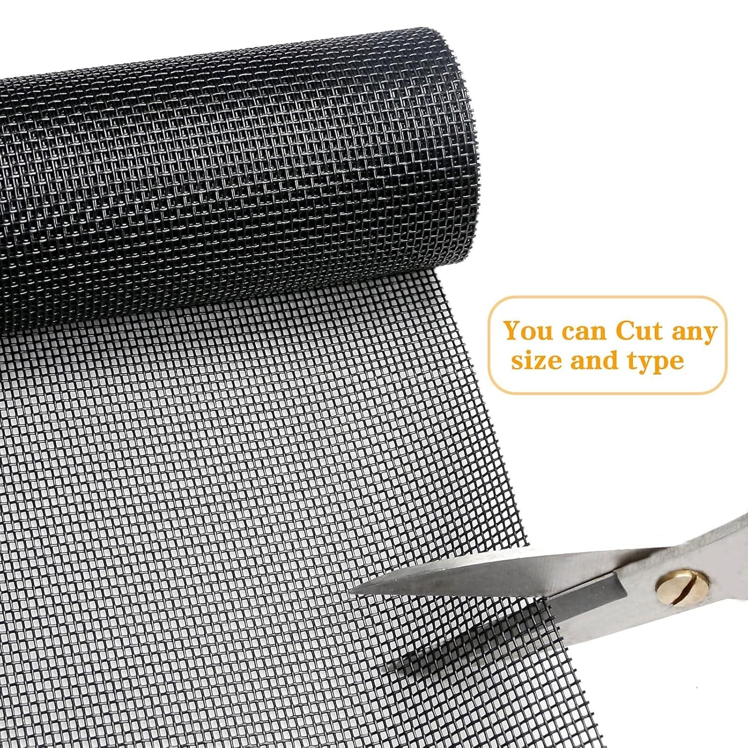 Tooltriz Pet Proof Window Screen Replacement, 48“ x 48“ x 100, Black