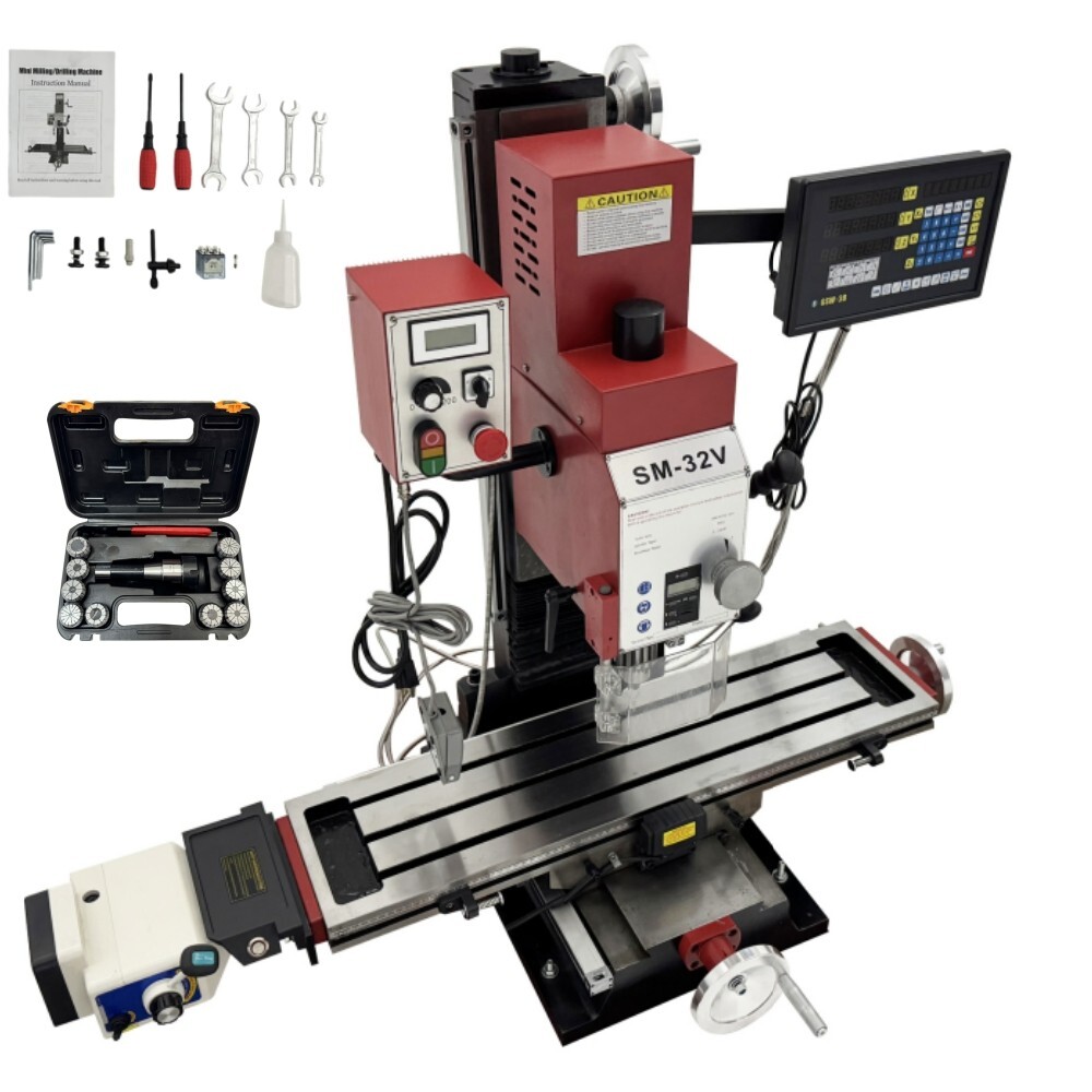 Precision Brushless Milling and Drilling Machine+Axis X Power Feed+Grating Ruler