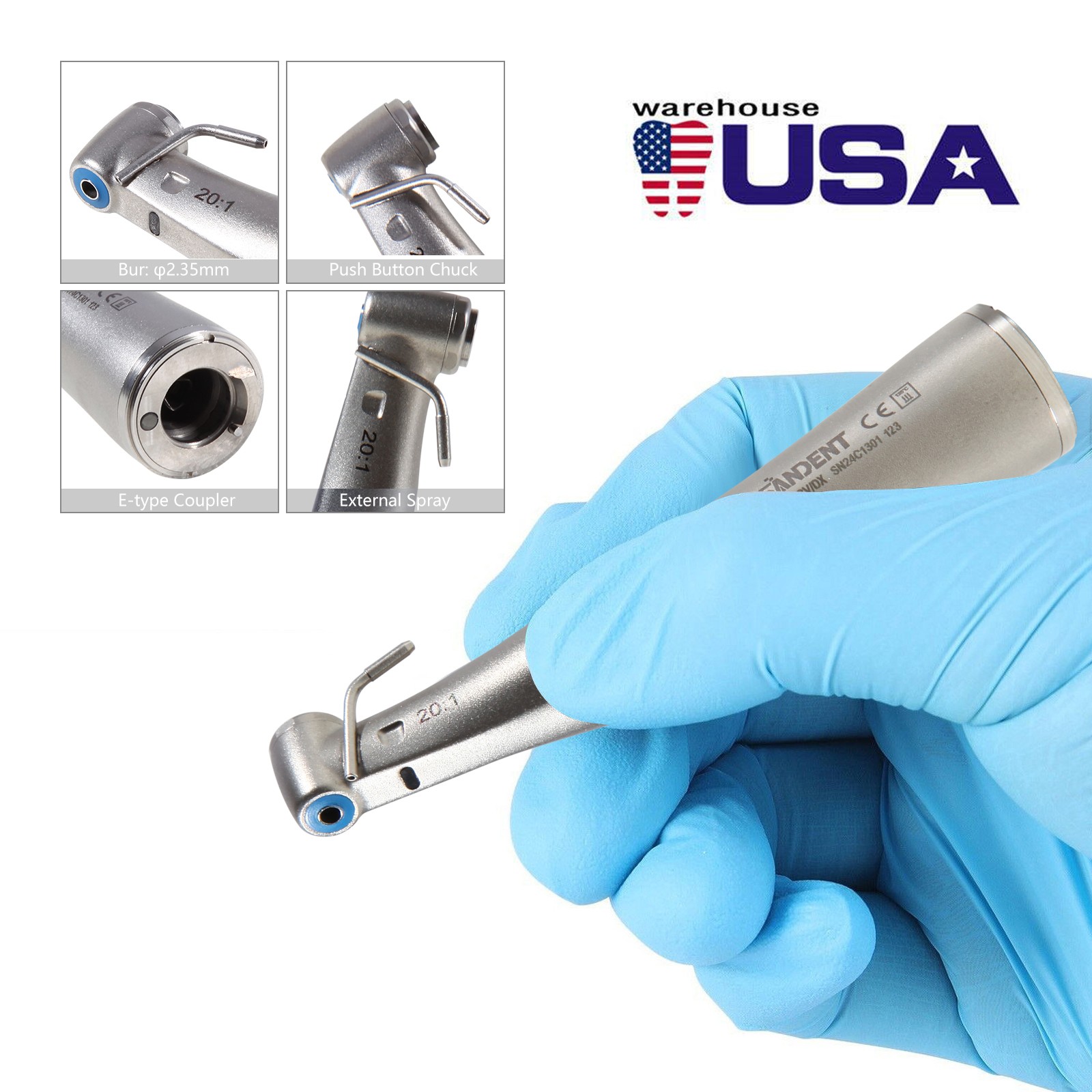 Dental Implant System LED Brushless Motor +20:1 Fiber Handpiece 5.0-60N.cm