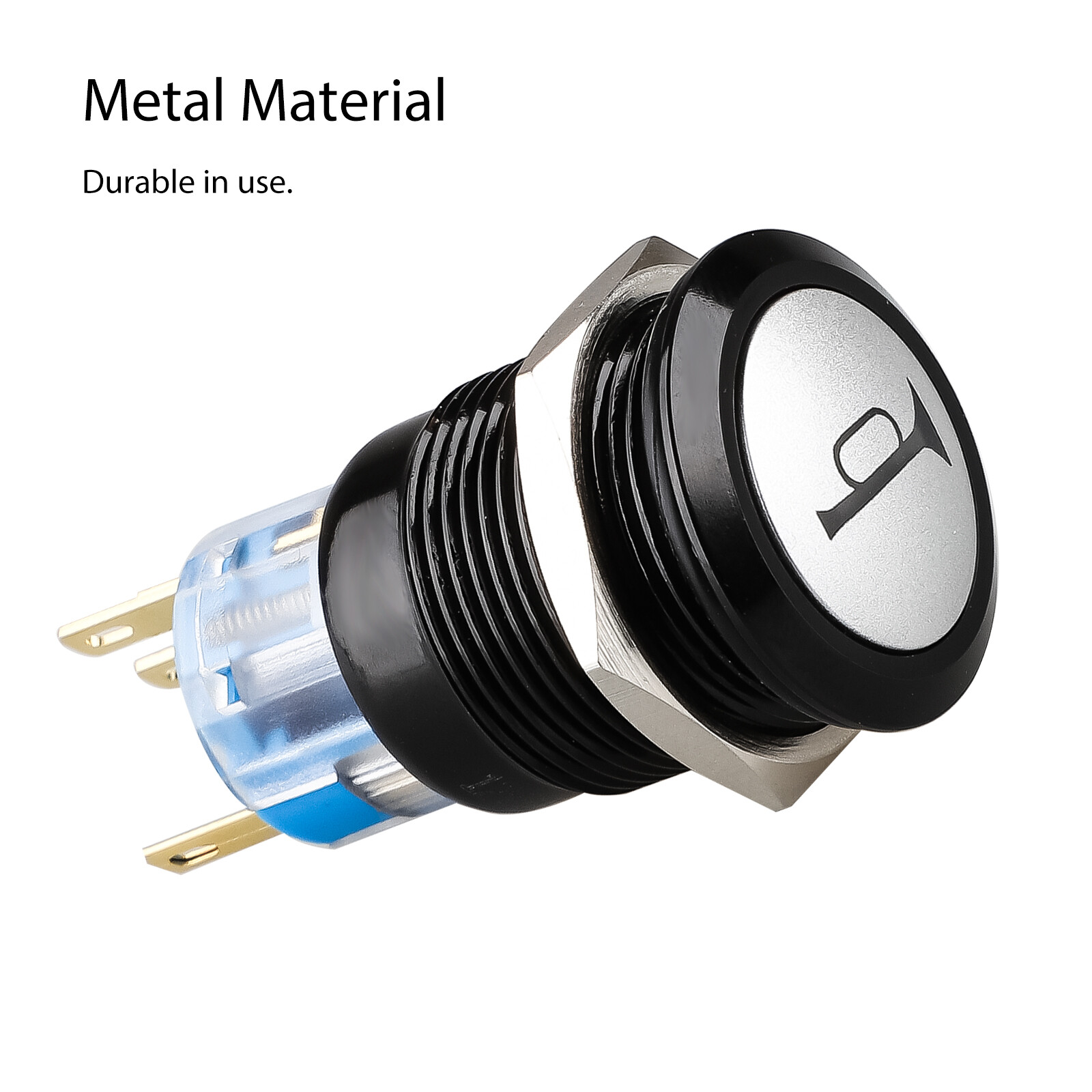 USA 12V 19mm Momentary LED Marine Car Stainless Horn Push Button Light Switch