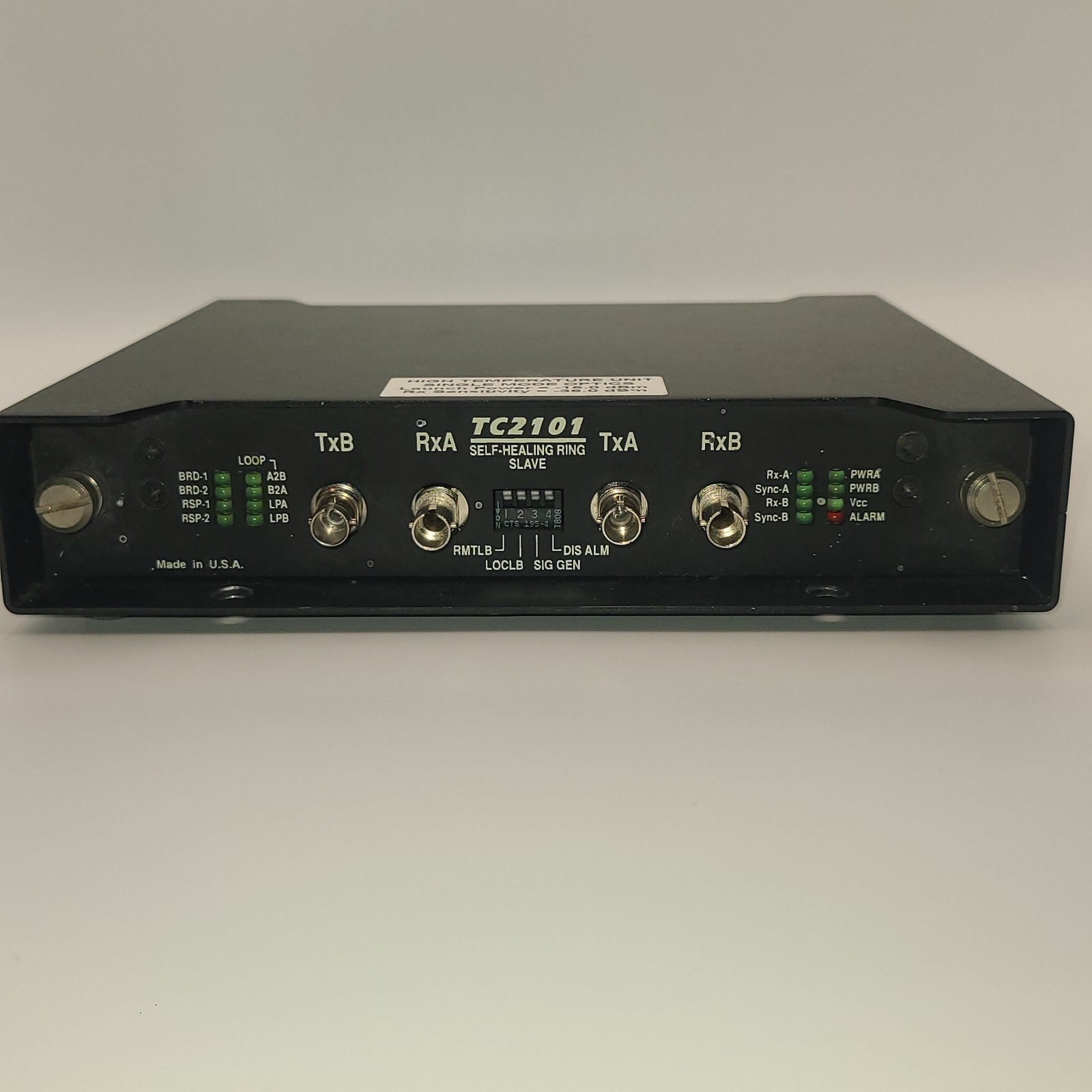 TC COMMUNICATIONS TC2101 STAND ALONE MULTI-DROP FIBER OPTIC MODEM SLAVE UNIT