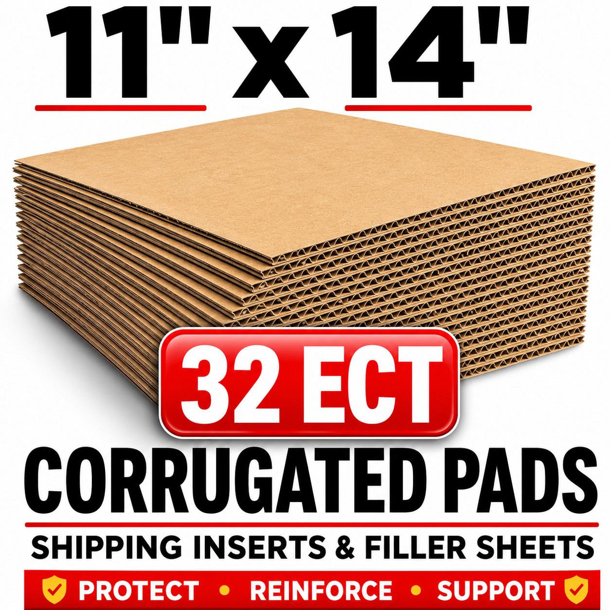 11″x14″ Corrugated Cardboard Pads Inserts Sheets 32 ECT Mailer Stiffeners