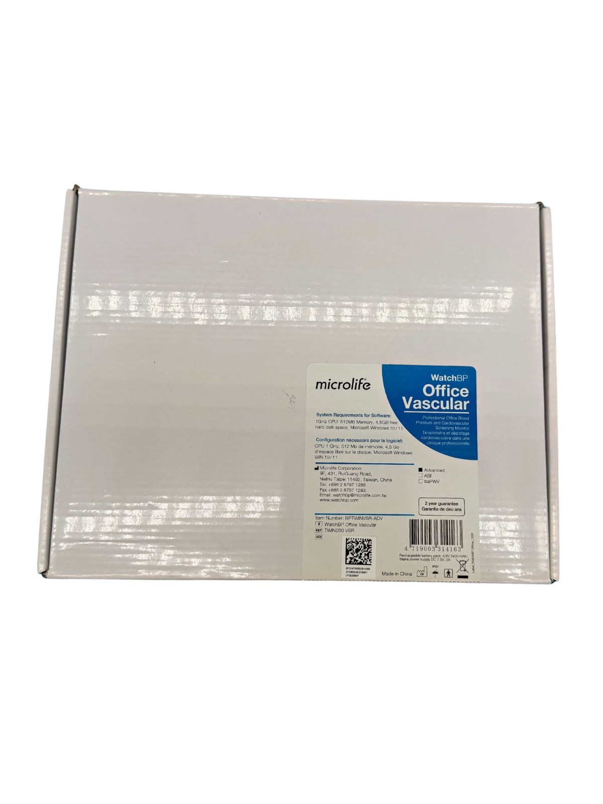 Microlife – WatchBP Office Vascular – Advanced – part # BPTWINVSR-ADV