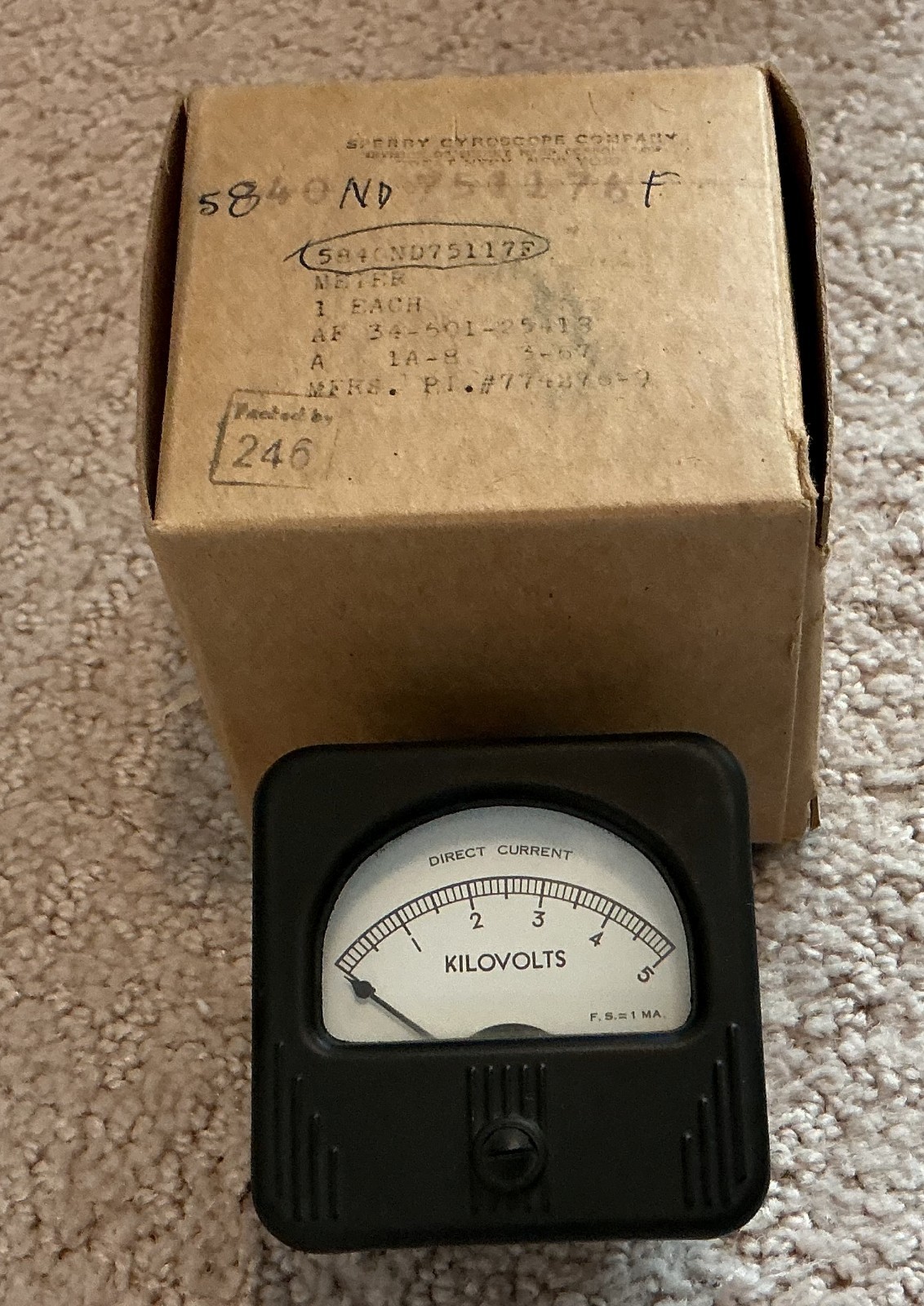 Simpson 5kV DC Model A90841 Panel Meter 1mA FS New Old Stock Lot of 6