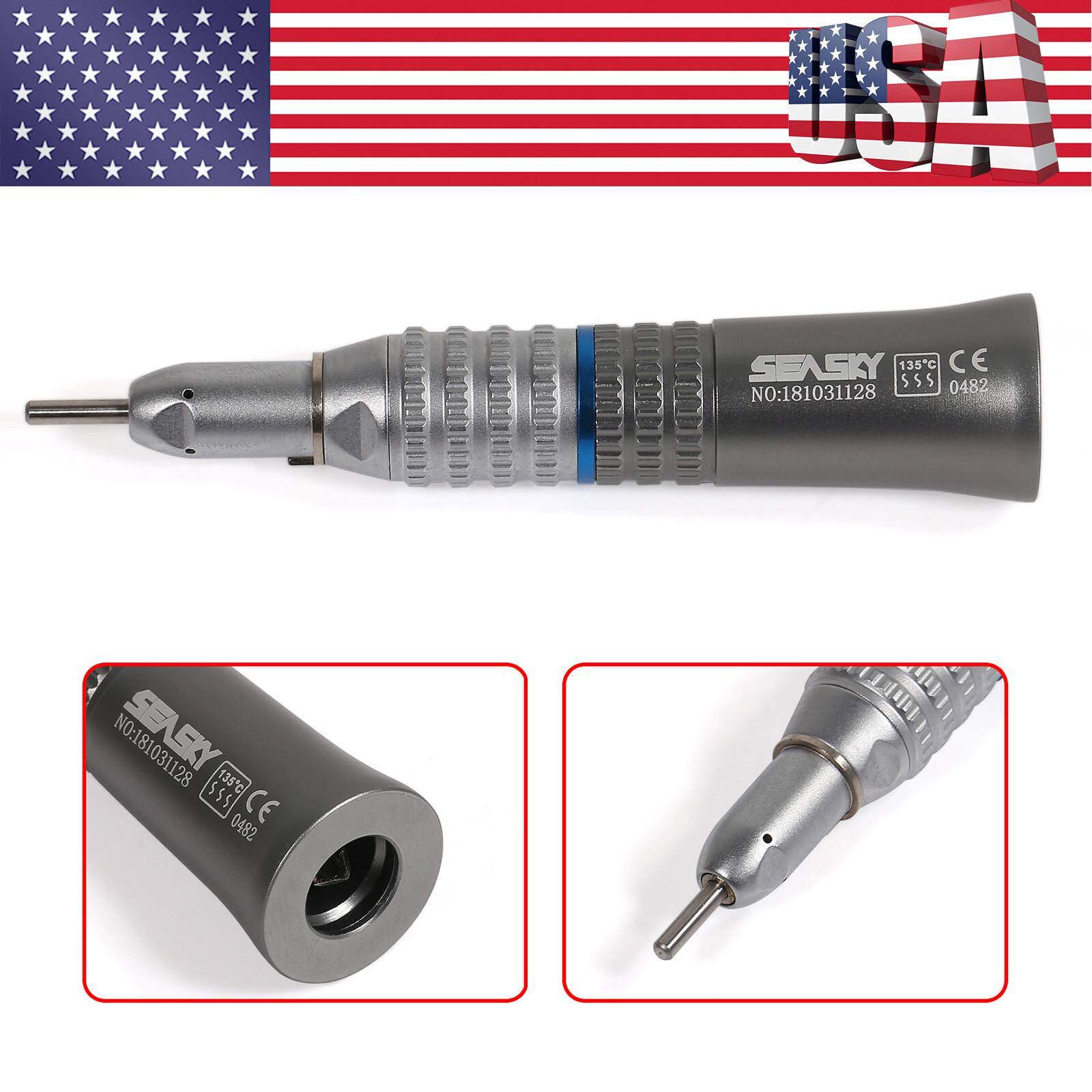 NSK Style Dental Slow Low Speed Handpiece Straight Nose Cone Seasky USA Hot SALE