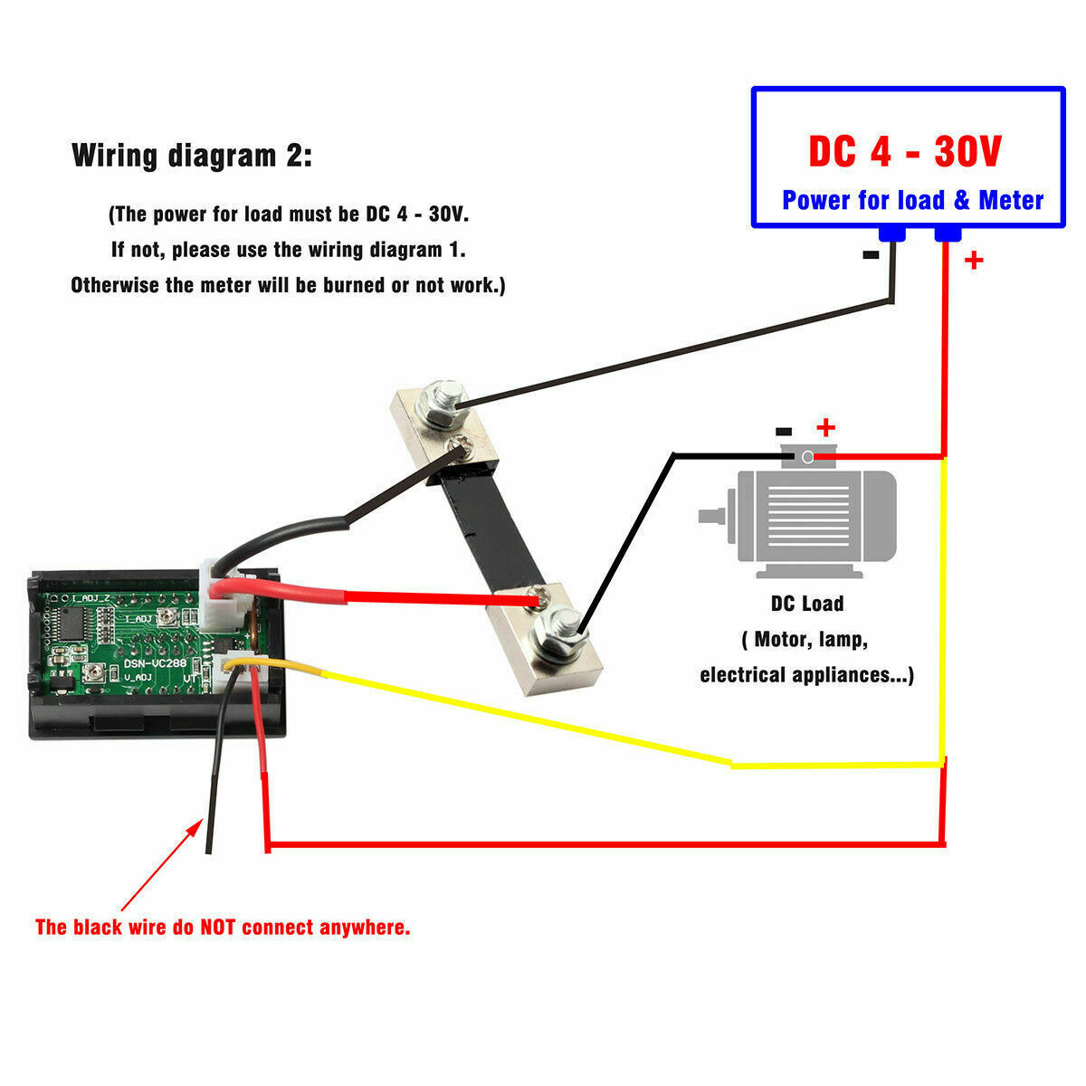 DC 100A 100V Voltmeter Ammeter Volt Amp Meter Voltage Current Tester with Shunt
