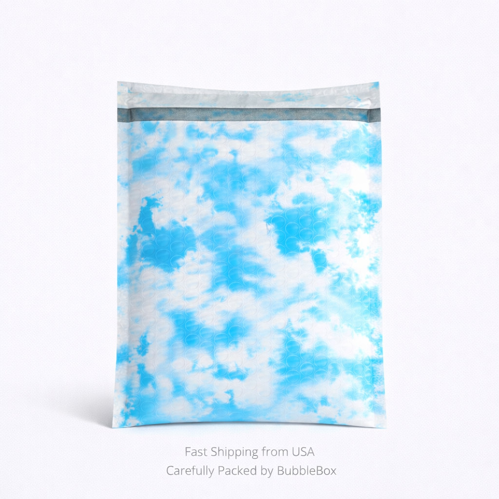 SmileMail Cloud Tie Dye Bubble Mailers 6.5×10 Self Seal Padded Envelopes 25/500