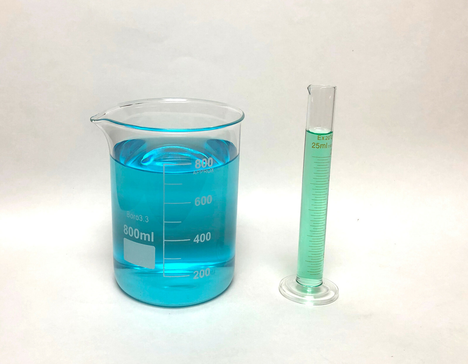 Beaker 800mL Cylinder 25mL set Borosilicate Glass Lab Glass griffin New
