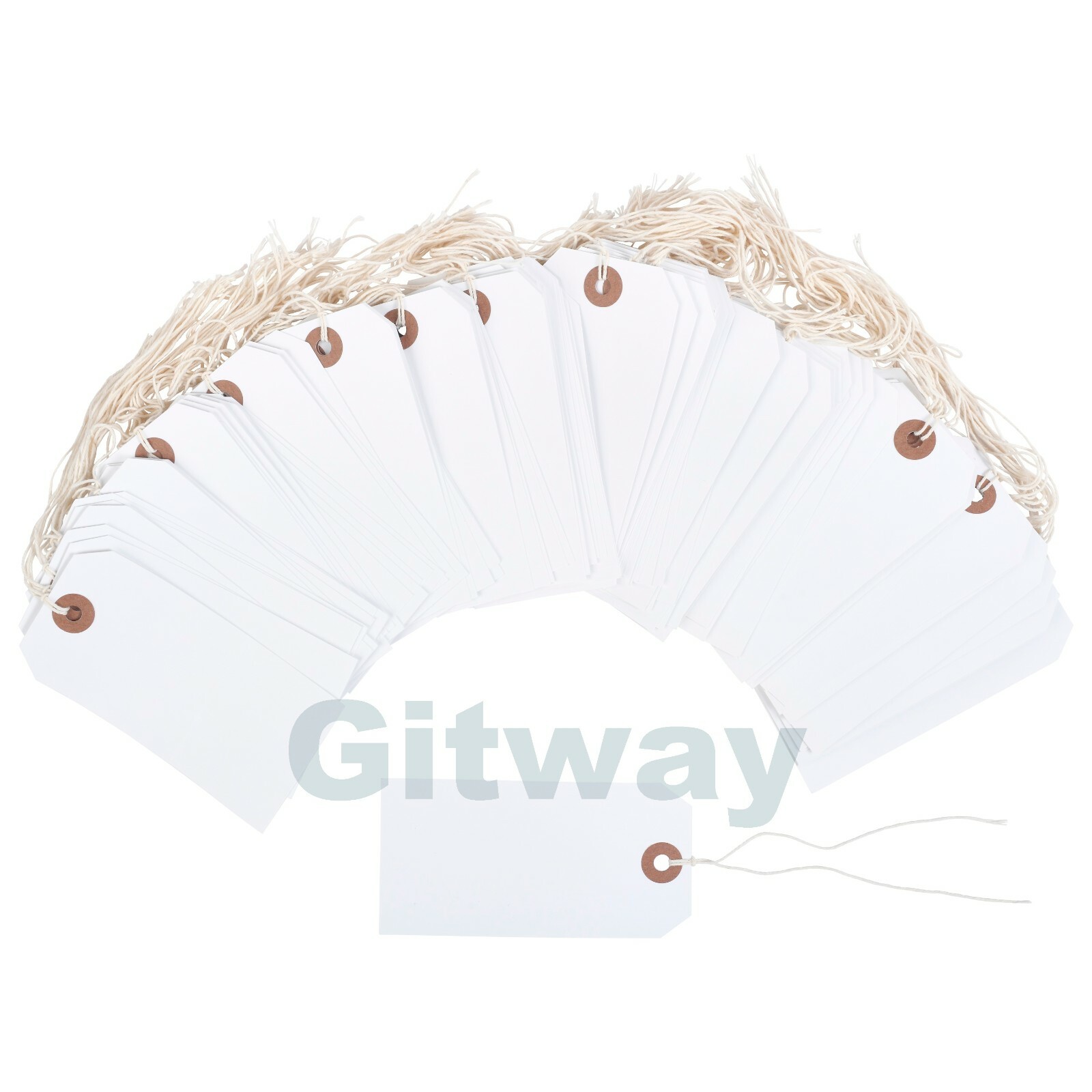 100 White Tags 4 3/4″ x 2 3/8″ Size 5 Inventory Shipping Hang Tag with String