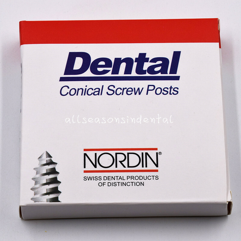 Assorted Dental Conical Screw Posts Kits Refills 24K Gold Plated 120 Pcs/Box