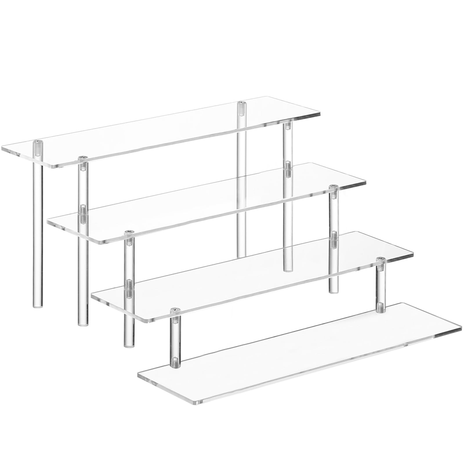 4 Tier Acrylic Perfume Organizer Stand, Clear Display Risers for Perfume, Cologn