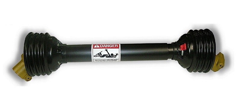 48″ Complete PTO Driveline 1-3/8″ 6 Spline QD x 1-1/2″ Round Imp End 3/8″ Keyway